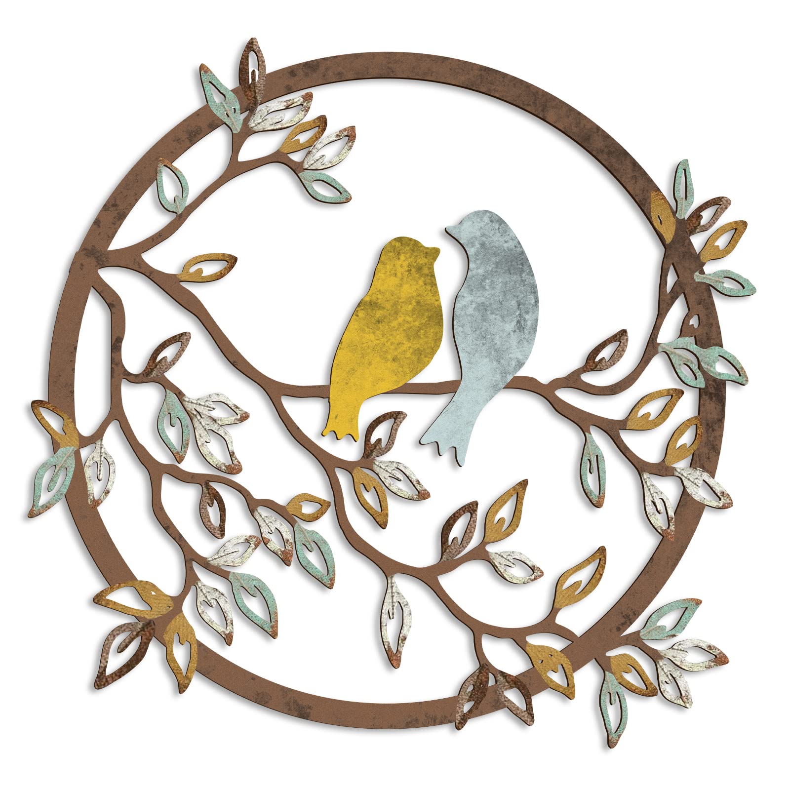 Ferraycle Metal Wall Art Bird on Tree Branch Silhouette Bird Art Decor ...