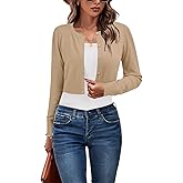 Newshows Cropped Cardigan Sweaters for Women 2025 Crew Neck Button Down Open Front Knit Bolero Shrugs