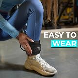 WFX Ankle Straps for Cable Machines Double Stainless Steel D Ring Black Single view 5
