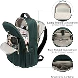LOVEVOOK 17.3 Inch Laptop Backpack Women USB Port Water Resistant Deepgreen view 2