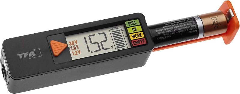 TFA Dostmann BatteryCheck 98.1126.01 Battery Tester for AA AAA C D 9V