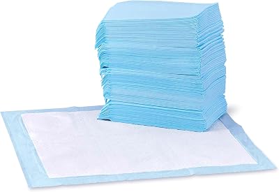 Tappetini per l'addestramento di Cani e Cuccioli, Design a 5 Strati a Prova di perdite con Superficie ad Asciugatura Rapida, Dimensione Standard, Confezione da 100, Blu/Bianco