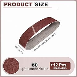 HARFINGTON 4 x 36 Inch Sanding Belts, 2 Pcs 60