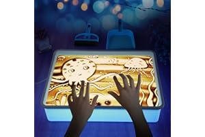 ATMINI Light Table for Kids-Sand Painting Light Box Sand Art Kits Light Table Toys for Boys and Girls, 16" (Blue)