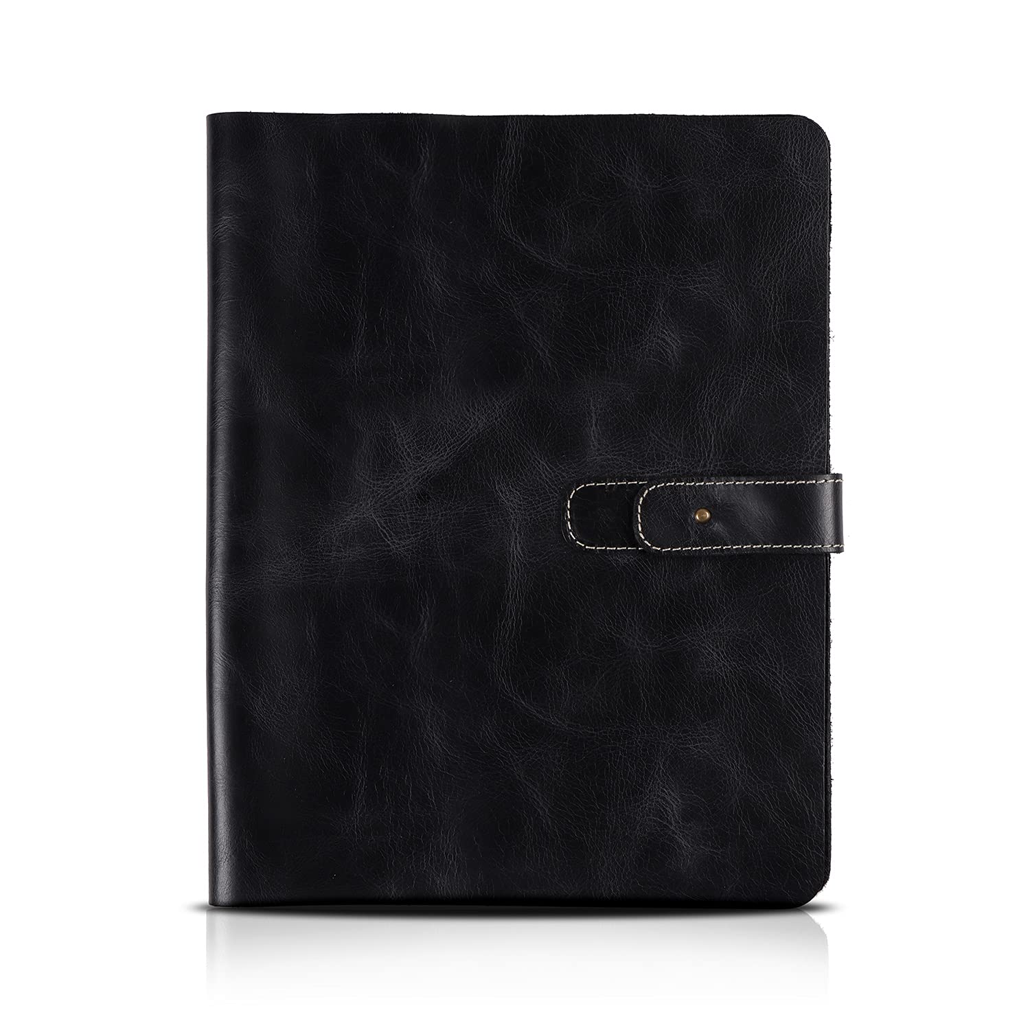 Londo Genuine Leather Tablet Cover with Two Card Slots & Leather Pen/Apple Pencil Holders (Black, 11 Inch)