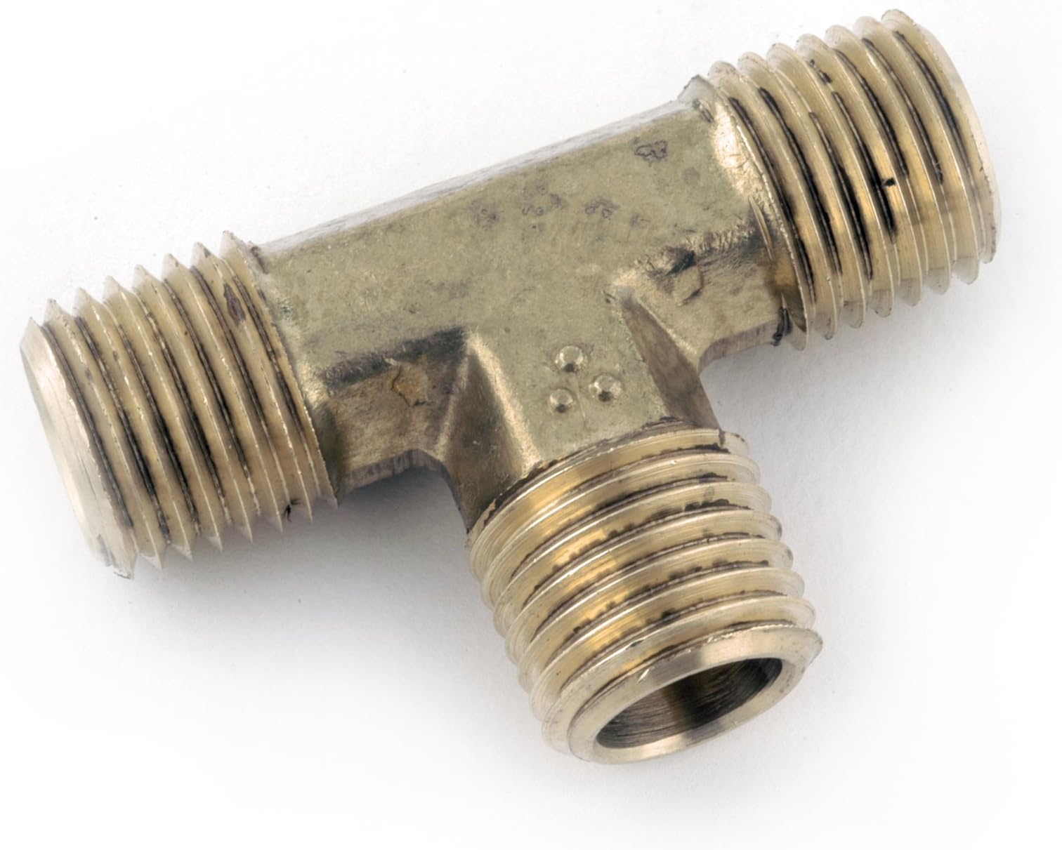 Anderson Metals 06232 Brass Pipe Fitting, Forged Tee, 3/8" NPT Male x 3/8" NPT Male x 3/8" NPT Male Pipe