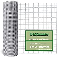 C&Xanadu Rodent Mesh 15.75IN X19.69FT,Hot Dip Galvanised Wire Mesh Roll,Rat Proof Mesh Sheet,Welded Mesh Panels,Stop & Preven