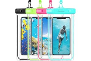 Karvense Waterproof Cell Phone Pouch Case, 4 Pack Universal Luminous Waterproof Phone Bag/Holder for iPhone, Samsung Galaxy, LG, Moto, Dry Bag for Beach, Shower, Pool, Kayaking, Snorkeling, Vacation