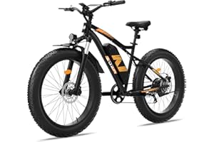 Electric Bike, 26"x4.0" Fat Tire Electric Bike, 1500W Peak Motor, 32KM/H Top Speed, E Bike for Adults,Electric Bicycle with 7