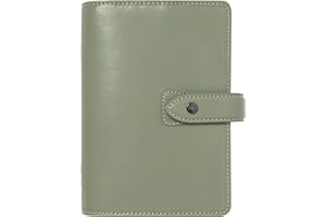 Filofax Malden Organizer, Personal Size, Vetiver - Tactile, Full-Grain Buffalo Leather, Six Rings, Cotton Cream Week-to-View 