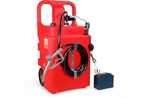 LAPPPLSP 32 Gallon 120L Portable Gasoline Diesel Fuel Caddy Tank with 12V DC 3.7GPM Electric Fuel Transfer Pump, Reversible Pumping, for Gasoline Diesel Kerosene & More