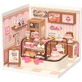 Rolife Super Creator DIY Miniature Plastic House Building Set - Cake Shop | 6" Stackable Diorama Tiny Room Kit Construction Set with LED Suitable for Mini Figures Project for Beginners Gift for Family