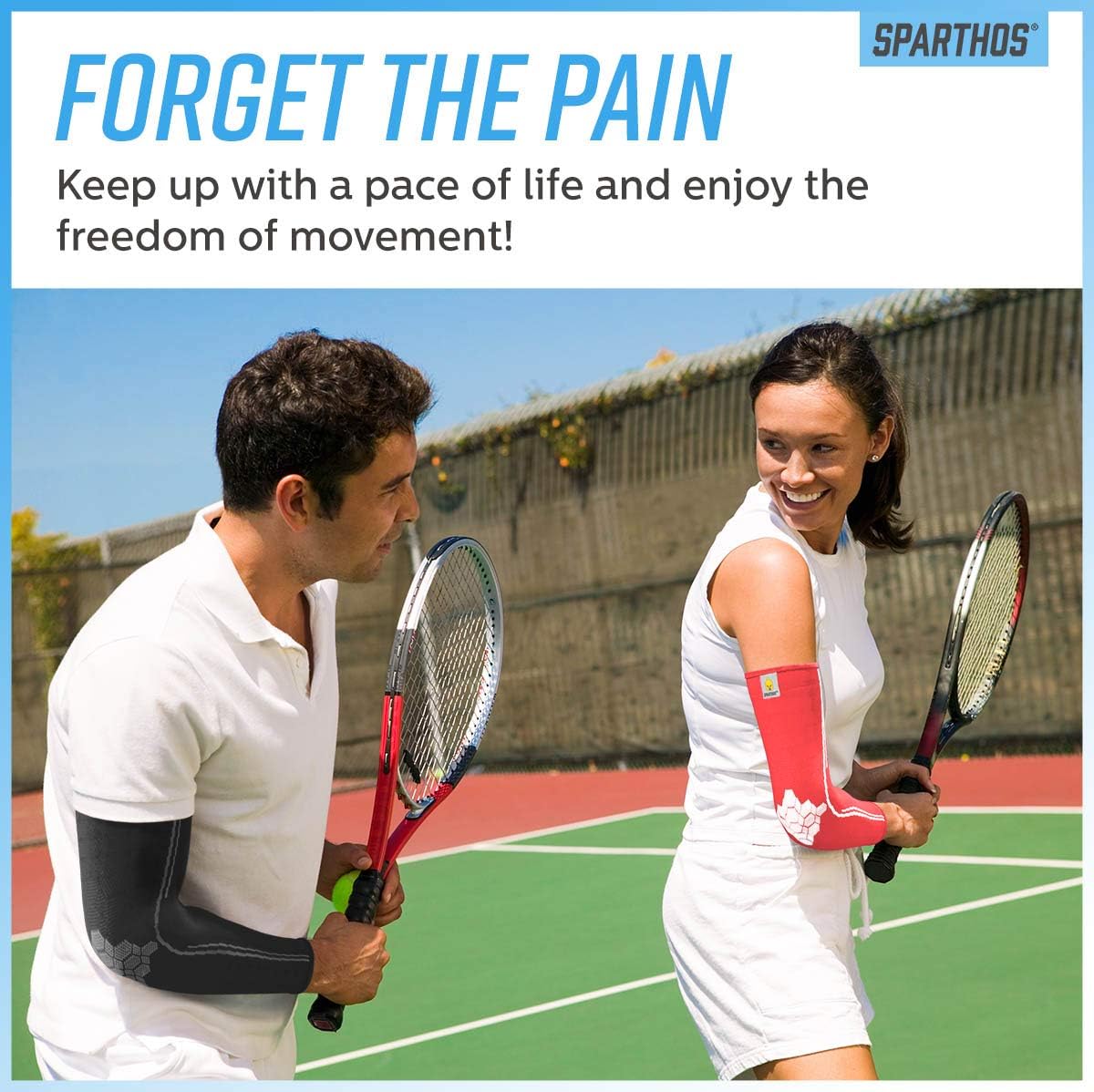 Sparthos Arm Compression Sleeves - Aid in Recovery and Support Active Lifestyle - Innovative Breathable Elastic Blend: Sports & Outdoors