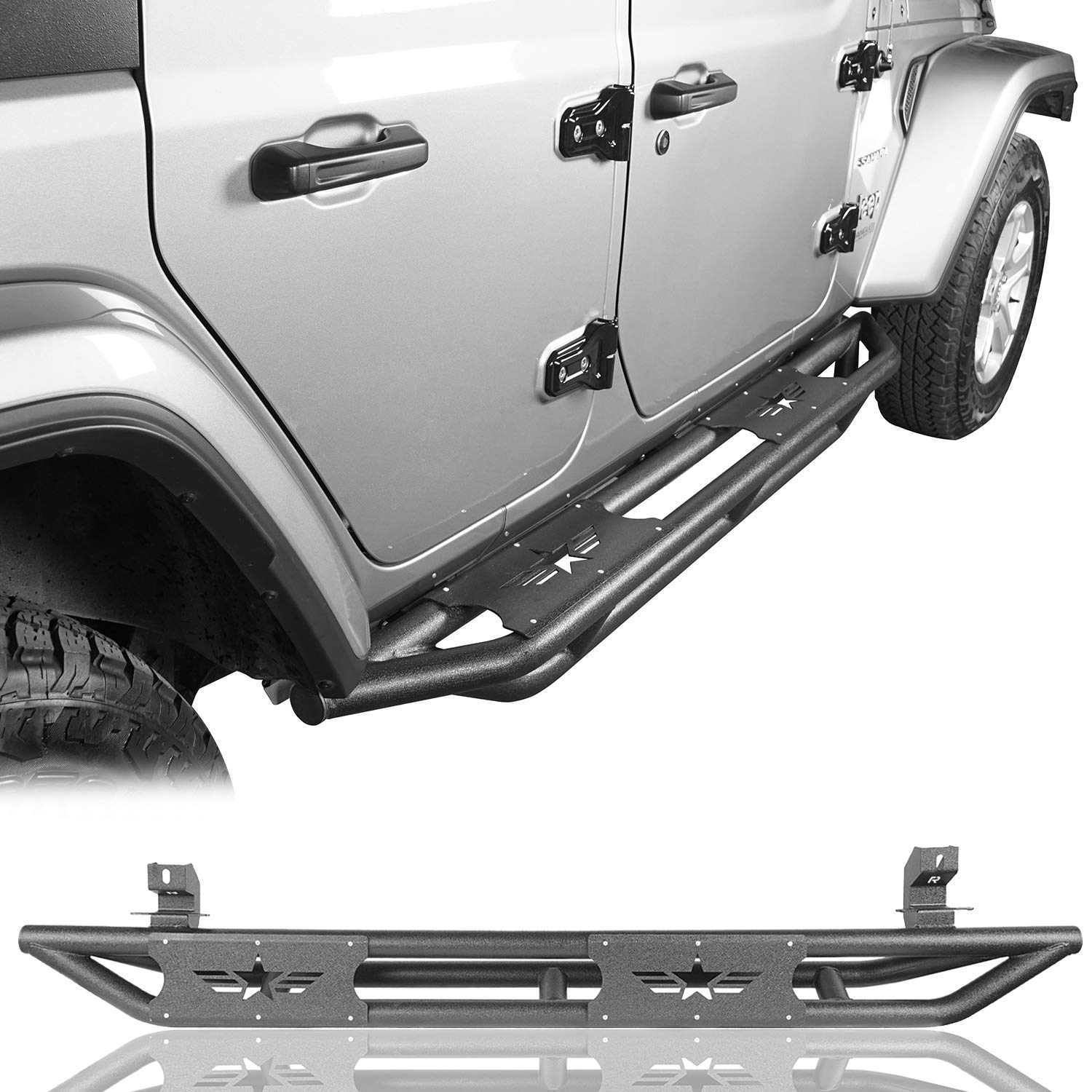 Buy uBox Drop Down Running Boards Side Steps Nerf Bars Tubular Steel Side Armor w/Step for Jeep