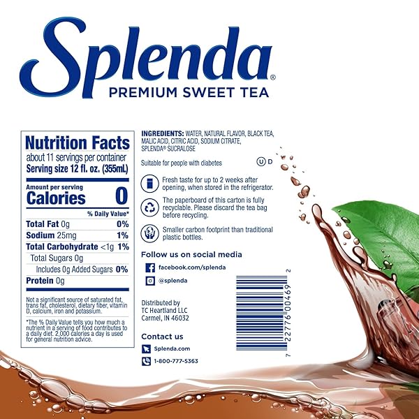 SPLENDA PREMIUM SWEET TEA ON TAP, 1 GALLON BAG IN BOX READY TO DRINK LIQUID, SWEET TEA, 128 FL OZ