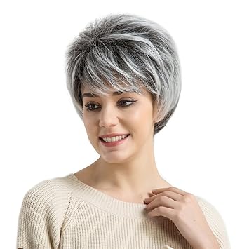 Amazon Com Dowager Wigs For White Women Short Haircut Wigs Short