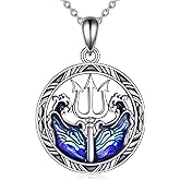 VONALA Sea Animal Necklace 925 Sterling Silver Ocean Pendant Necklace Beach Jewelry for Women Wace Gifts