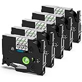 Labelife 5-Pack TZe TZ Tape 12mm 0.47 Laminated Clear Label Tape TZe-131 Replacement for Brother Label Maker Tape Clear TZe131 TZ-131 for Brother P Touch PT-D210 PT-D220 PT-H110 PT-D400 PT-D600 PTD200