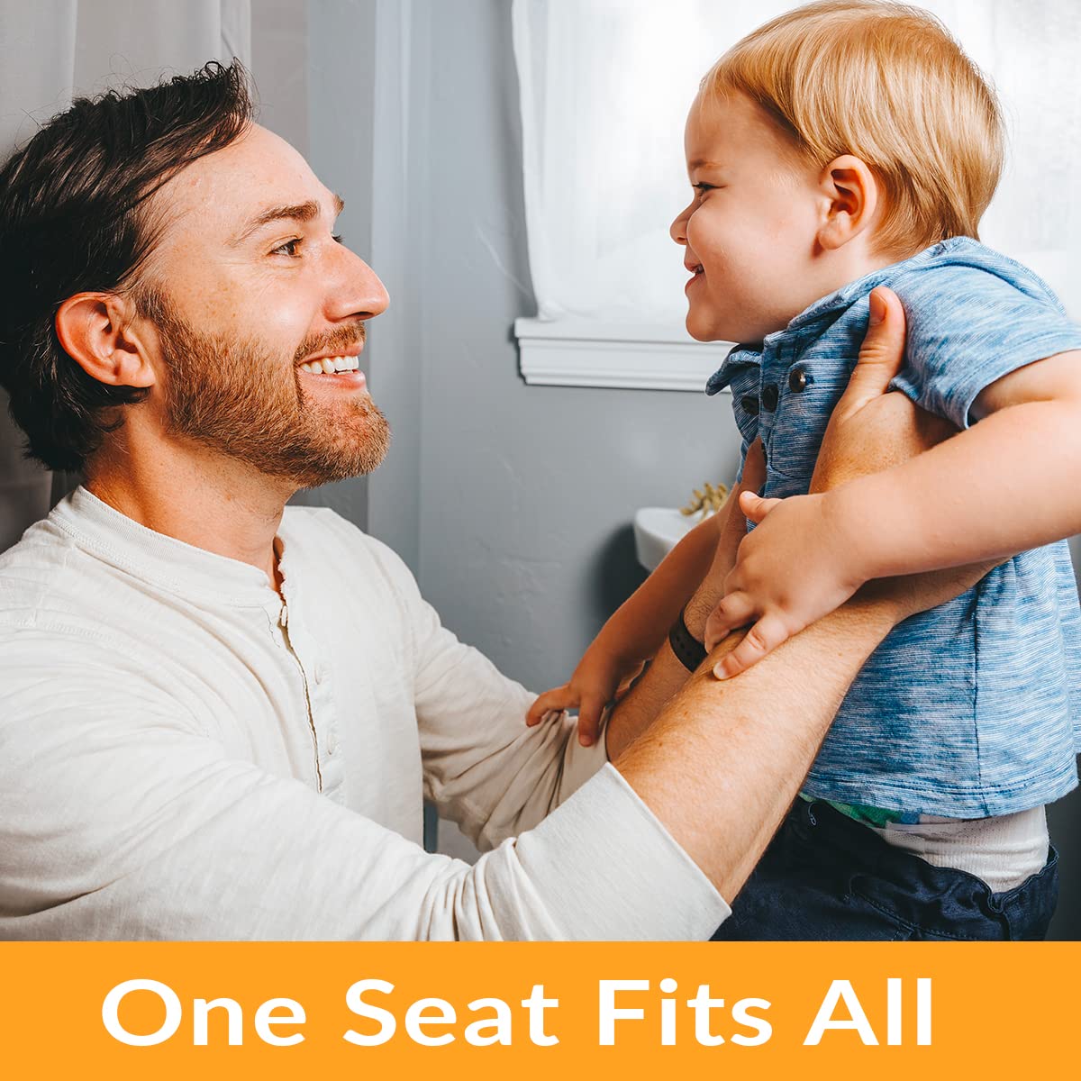 Little2Big Toilet Seat with Built-In Toddler Potty Training Seat, Slow Close, Easy to Install, Made in USA, ROUND, White