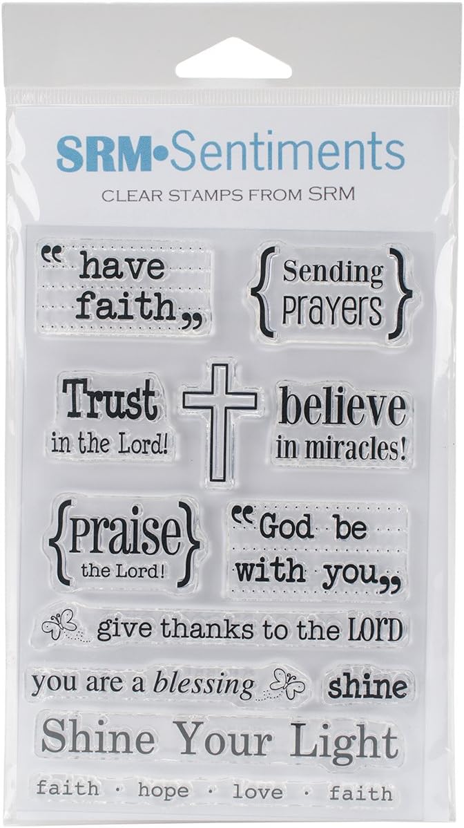 SRM Press Words of Faith SRM Bible Journaling Clear Stamps, 4" x 6"