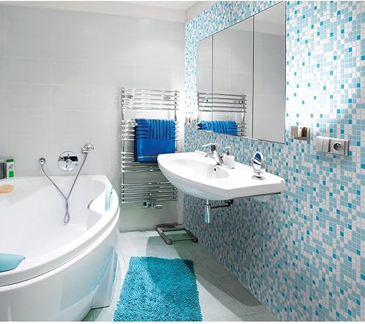 Pvc 3d Wandplatte 955x480mm Kuche Bad Diele Deko Mosaik Wandverkleidung Mosaik Blau Amazon De Kuche Haushalt