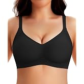 Werena Jelly Bras for Women Wireless Minimizer Plus Size Push Up Bra | V-Neck, Full Coverage, No Underwire, Soft Support&amp;Lift, Older Women, Comfortable, Everyday Seamless Tshirt Bralette