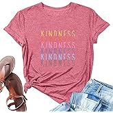 Kindness Shirts for Women Casual Graphic Tees Funny Inspirational T Shirt Teacher Tees Tops