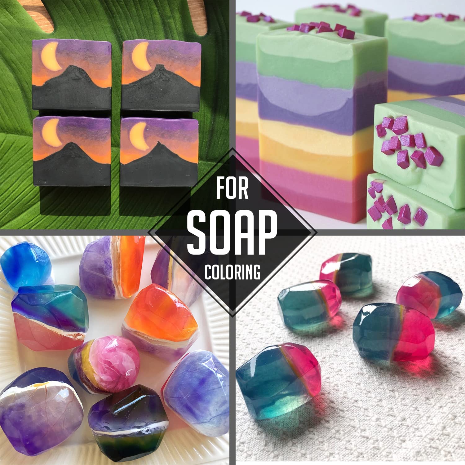Soap Dye - 24 Color Food Grade Skin Safe Coloring for Bath Bomb and DIY Making Supplies - Liquid Concentrated Colorant Kit for Handmade Soaps and Crafts