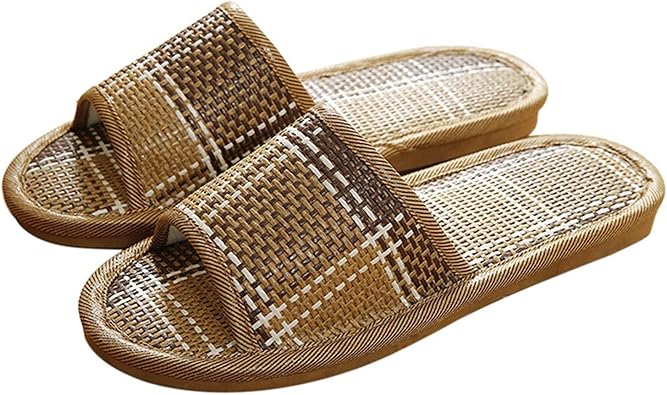 straw slide sandals