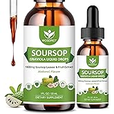 (2 Pack) Soursop Graviola Liquid Drops - 1800mg Soursop Extract - High Absorption Sour sop Bitters Liquid for Cell Support & Regeneration, Immune Support, Antioxidant, Relaxation, Sugar Free - 1 Fl Oz