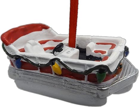 Amazon Com Onholiday Tritoon Boat With Colored Holiday Lights Christmas Tree Ornament Home Kitchen