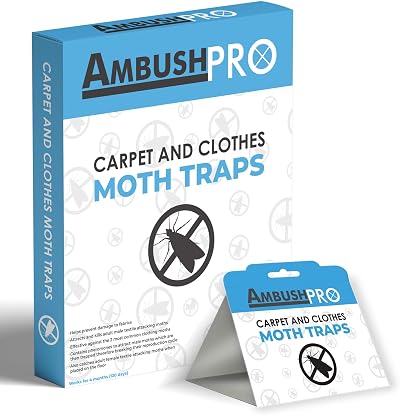 Ambush Pro Carpet & Clothes Moth Traps 7 Pack Pheromone Glue Boards