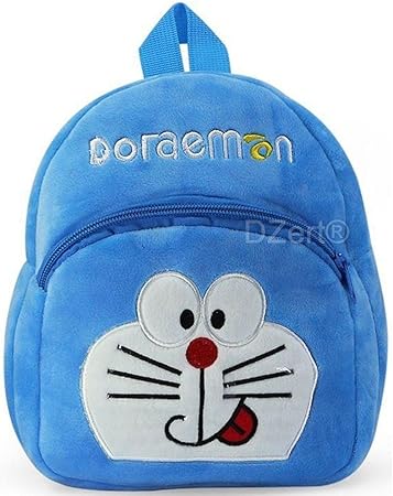 DZert Boys and Girls Soft Plush Blue Cute Cartoon Toy School Backpack (DRM1)