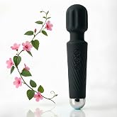 Personal Back Massager, Silicone, 8 Speeds 20 Modes, USB Rechargeable，Black | Multiple Speeds, 20 Modes, USB Rechargeable, Silicone Material