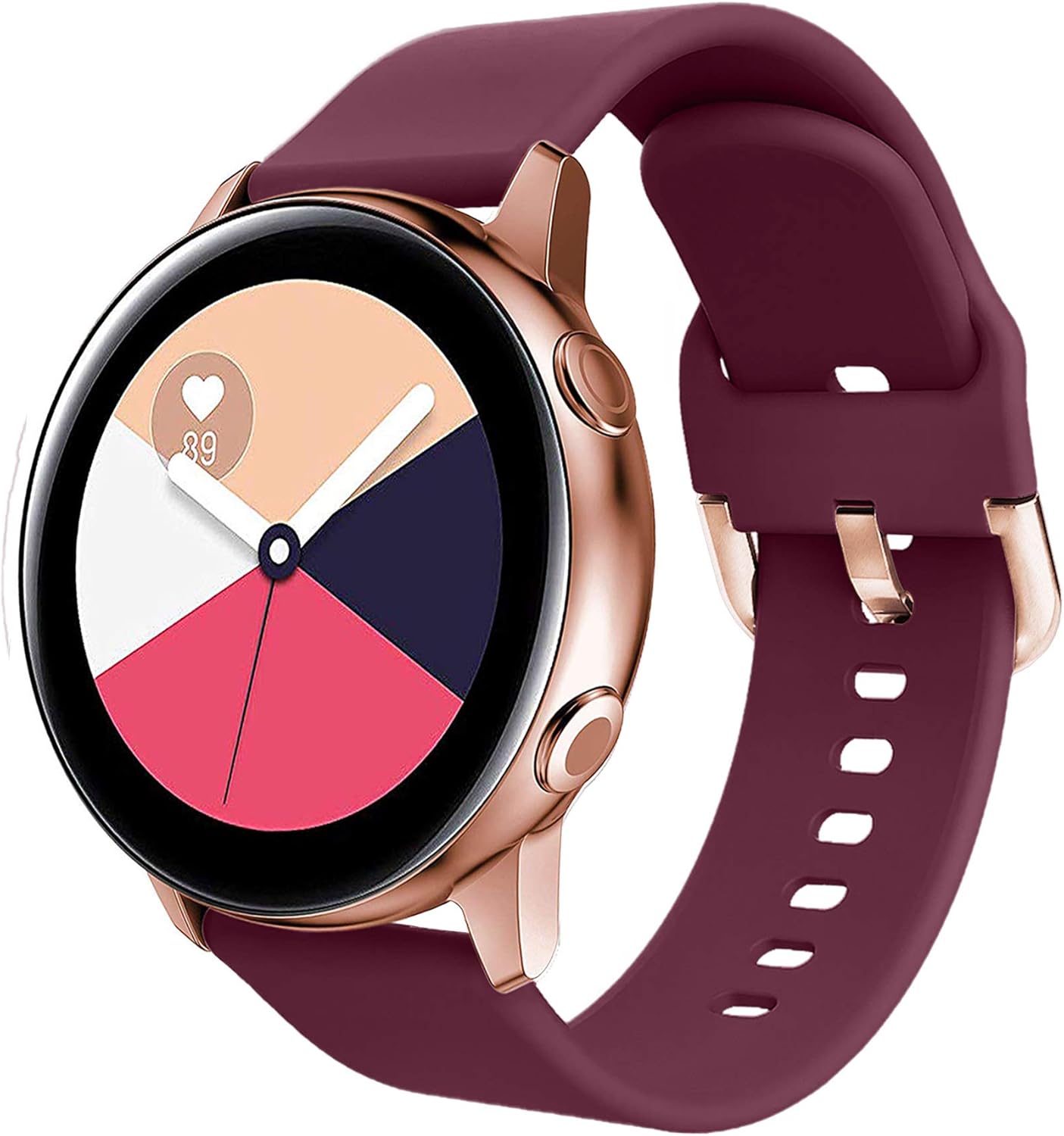 Amazon Com Compatible For Galaxy Watch Active Watch Bands Galaxy Watch Active2 40mm 44mm 20mm Replacement Wristband Strap With Rose Gold Buckle For Galaxy Watch 42mm Gear Sport Gear S2 Classic For Women Men