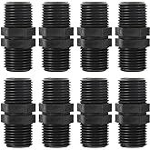 NFAMRZCAR 10 Pcs Head Pipe Riser 1/2 Inch MPT Double Male Pipes Thread Head | Pipe Riser for Garden Lawn Irrigation System (1/2 male to 1/2 male straight coupling)