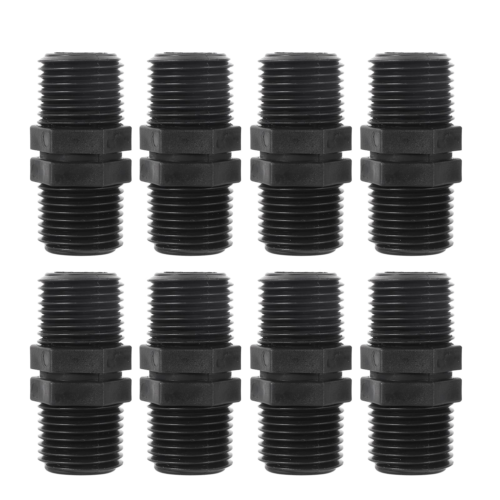 Photo 1 of 10 Pcs Head Pipe Riser 1/2 Inch MPT Double Male Pipes Thread Head Pipe Riser for Garden Lawn Irrigation System (1/2 male to 1/2 male straight coupling)