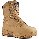 R RUNFUN Men's Waterproof Military Tactical Boots Lightweight Work Boot Insulated Hunting Boots, 8 Inches Lace-up Outdoor Boots, 400g Thinsulate