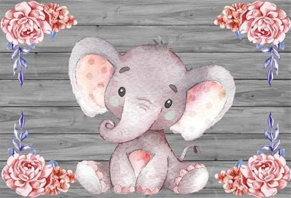 Amazon Com Lfeey 7x5ft Little Pink Elephant Photo Backdrop Flowers