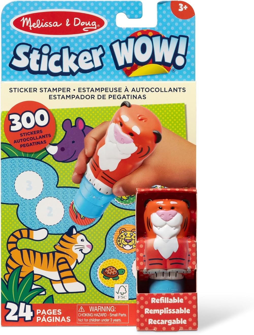 Melissa & Doug Sticker WOW Tiger 24-Page Pad & 300 Stickers Stamp Stamper