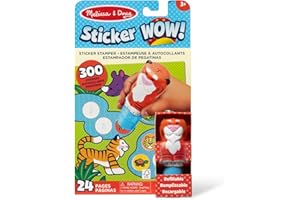 Melissa & Doug Sticker Wow!™ 24-Page Activity Pad and Sticker Stamper, 300 Stickers, Arts and Crafts Fidget Toy Collectible Character – Tiger - for Kids Ages 3+ - FSC Certified