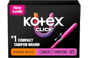 U by Kotex Tampons, Click Compact, Super Plus Absorbency, Unscented, 45 Count