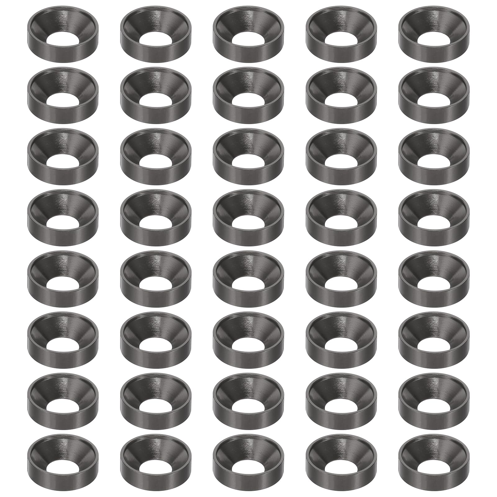 PATIKIL M8 Finish Countersunk Washer, 40pcs Anodized Aluminum Alloy Flat Cup Head Screw Gasket Bolt for Mechanical Accessories Parts DIY Models, Gray