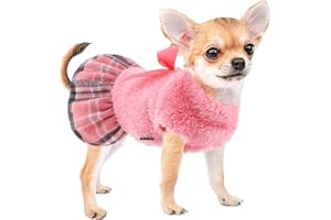 SEBAOYU Puppy Sweater Dress for Small Dogs, Winter Fall Dog Clothes, Warm Fleece Puppy Sweater Chihuahua Yorkie Clothes Outfit, XXS~M, Pet Cat Sweater (X-Small)