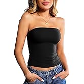 Ibeauti Womens Tube Top Strapless Crop Tops Double Lined Sexy Y2K Going Out Off Shoulder Summer Top