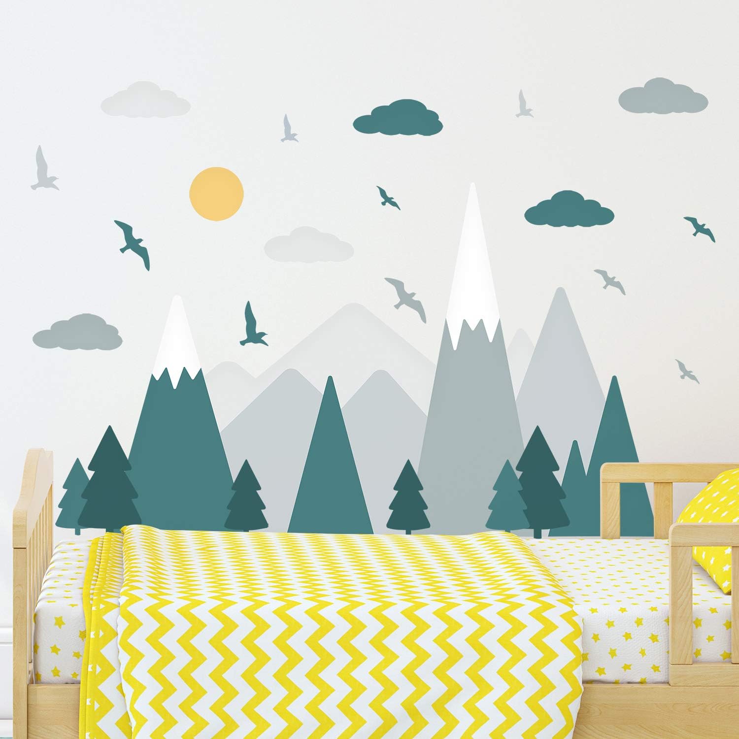 WALPLUS Colourful Mountains Landscape, Scandinavian Style, Children Wall Stickers, Mountain Decals, Nursery, Babyroom - Image 5