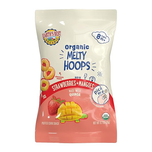 EARTH’S BEST MELTY HOOPS, STRAWBERRY MANGO, 0.70 OZ...