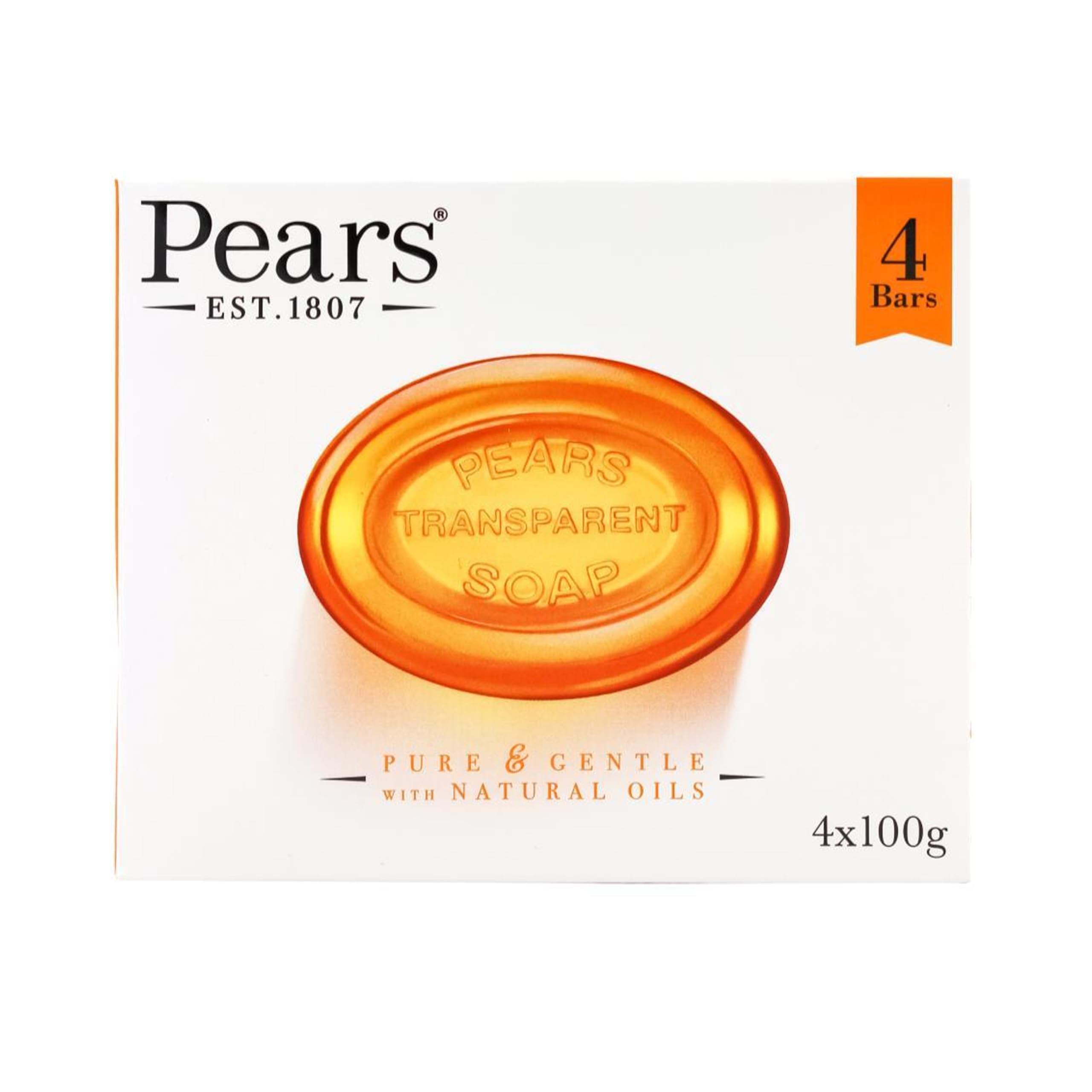 Pears Transparent Soap, 4 x 100g