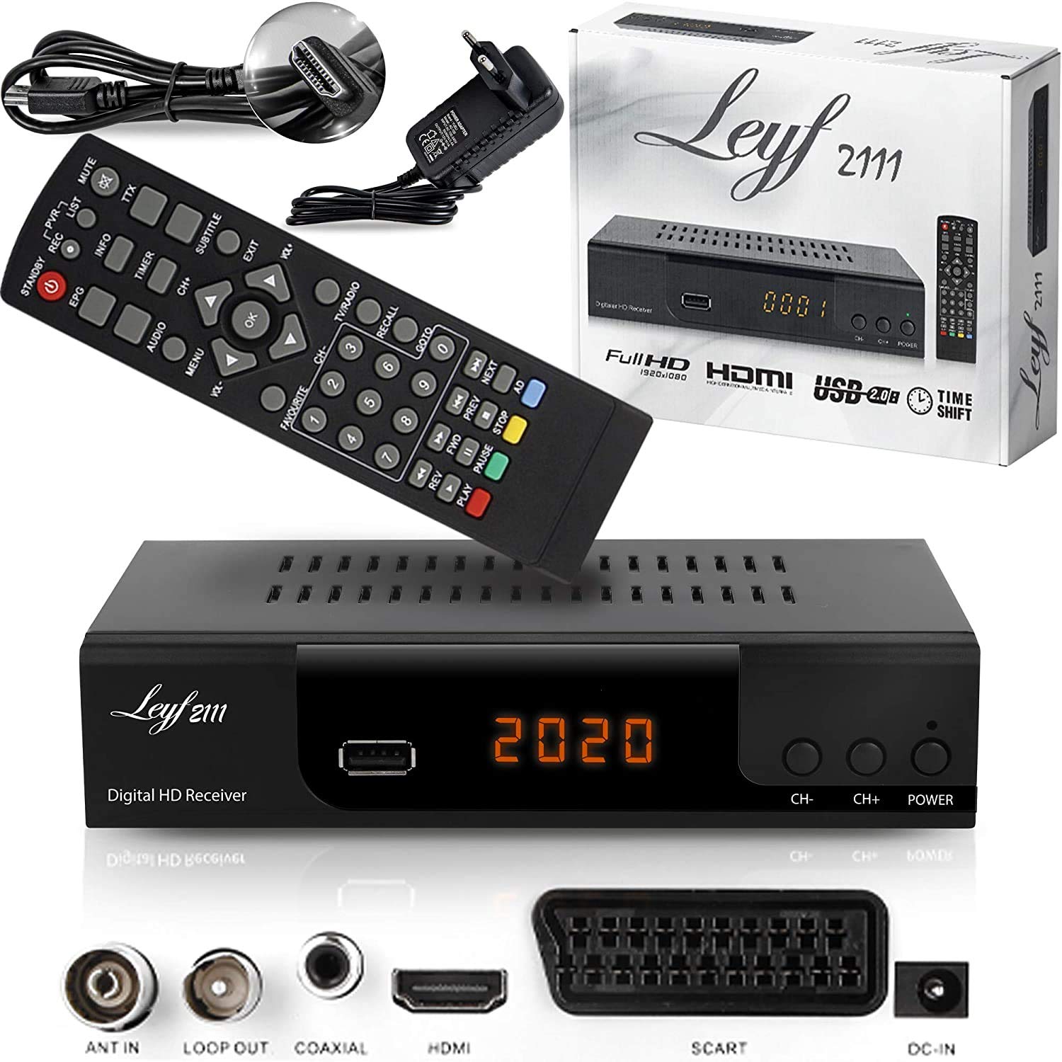Digital Cable TV Receiver (DVB-C, HDTV, HDMI, SCART, USB 2.0) + HDMI Cable