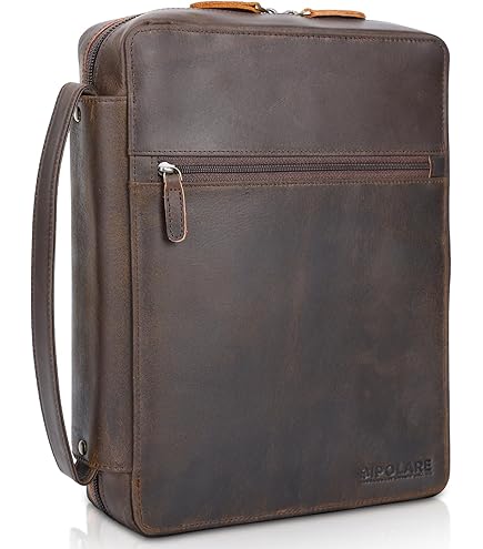 Handcrafted Full Grain Leather Bible Cover With Zipper - UK - View #6